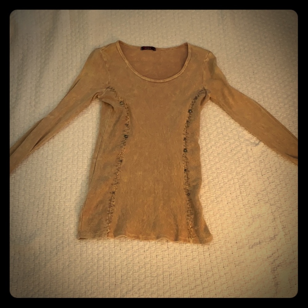Long sleeve bedazzled shirt